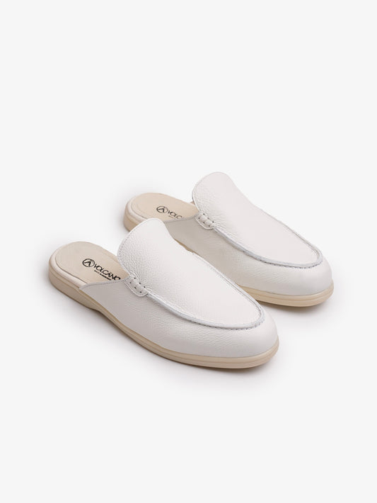 Babouche Walk Cuir Blanc