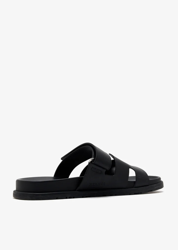 Chypre Sandals in black leather